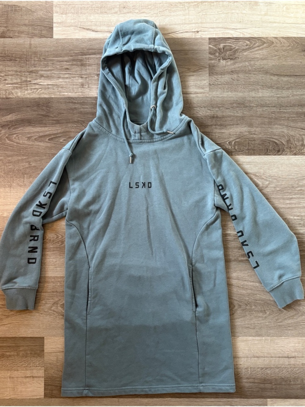 LSKD Long Sleeve Hooded Sweatshirt Dress